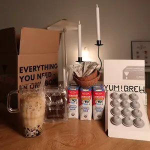 Soft Coconut Boba Latte Kit, Beverage Making Set for Homemade Boba Drinks