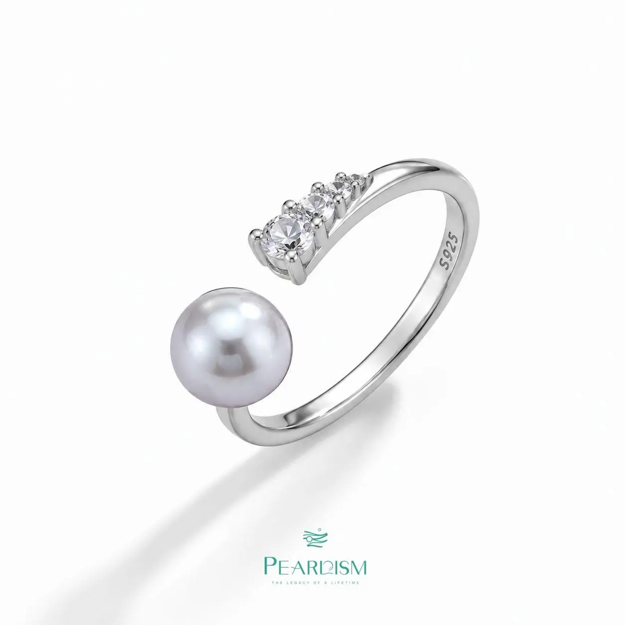 PEARLISM Shiny Design Madama Pearl  Ring Seawater Pearl AKoya Pearl Adjustable size (6-7mm)-ASAR002