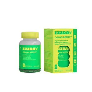 EZZDAY Colon Detox 10-in-1 Cleanse for Bloating Odor & Gut Reset with 8 Strain Probiotics & DigeZyme Enzymes Vegan Capsules Digestive Cleanse & Metabolism Support Prebiotic Fiber Supplement Edible Fitness Healthcare Milk Dietary Bathroom