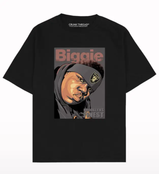 Old School Cool Biggie Graphic Oversize Wearable Art Piece Tee