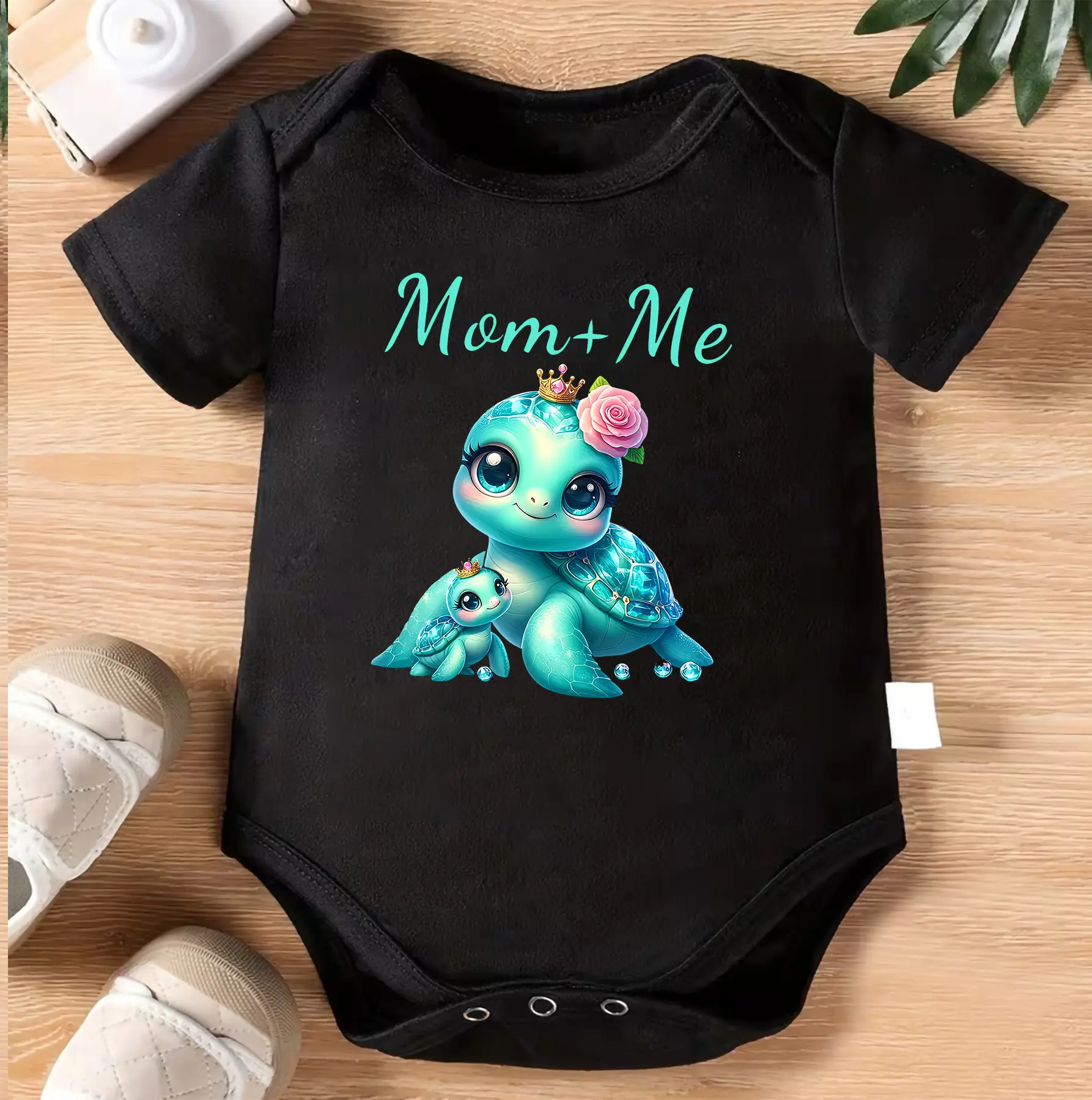 Mom and Me Turtle Baby Bodysuit, Cute Mommy and Baby Turtle Onesie, Ocean Animal Infant Outfit, Matching Family Baby Clothes, Baby Shower Gift