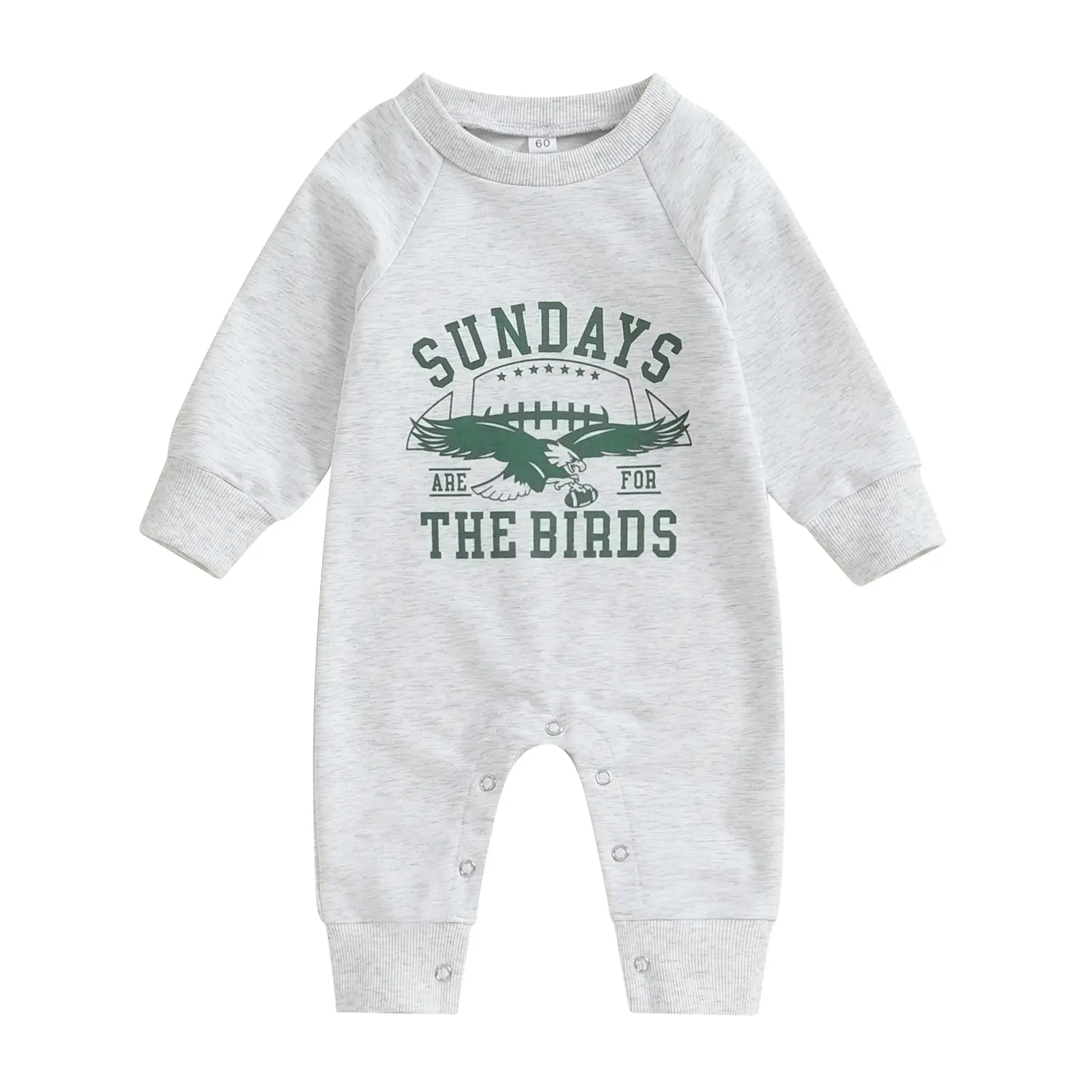 Baby Boys Girls Sundays are for The Birds Eagles Jumpsuit Crew Neck Long Sleeve Romper Fall Newborn Football Outfits