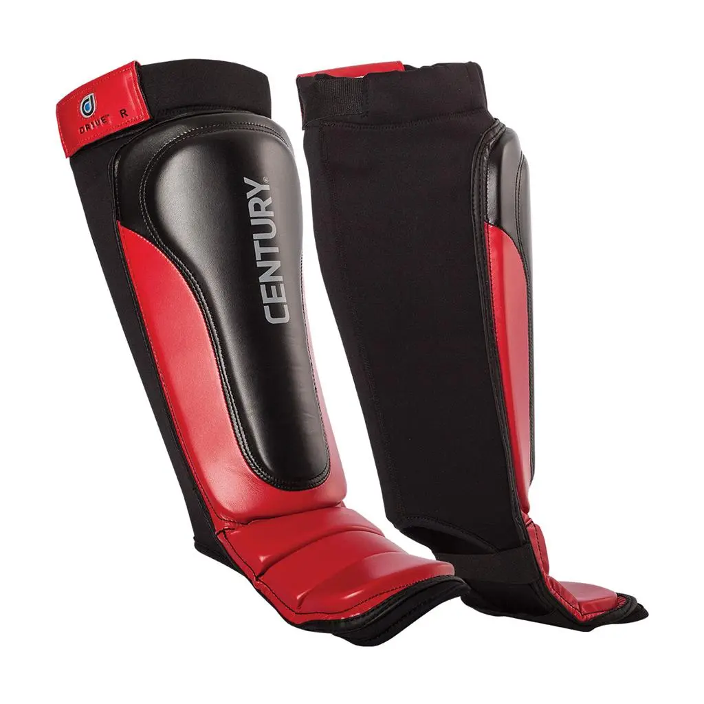 Drive MMA Shin-Instep Guards - Micro Cell Foam, Durable Vinyl Shell, Form-Fit Impact-Absorb Protective Gear with Shift Prevention for MMA Workouts, Martial Arts Equipment