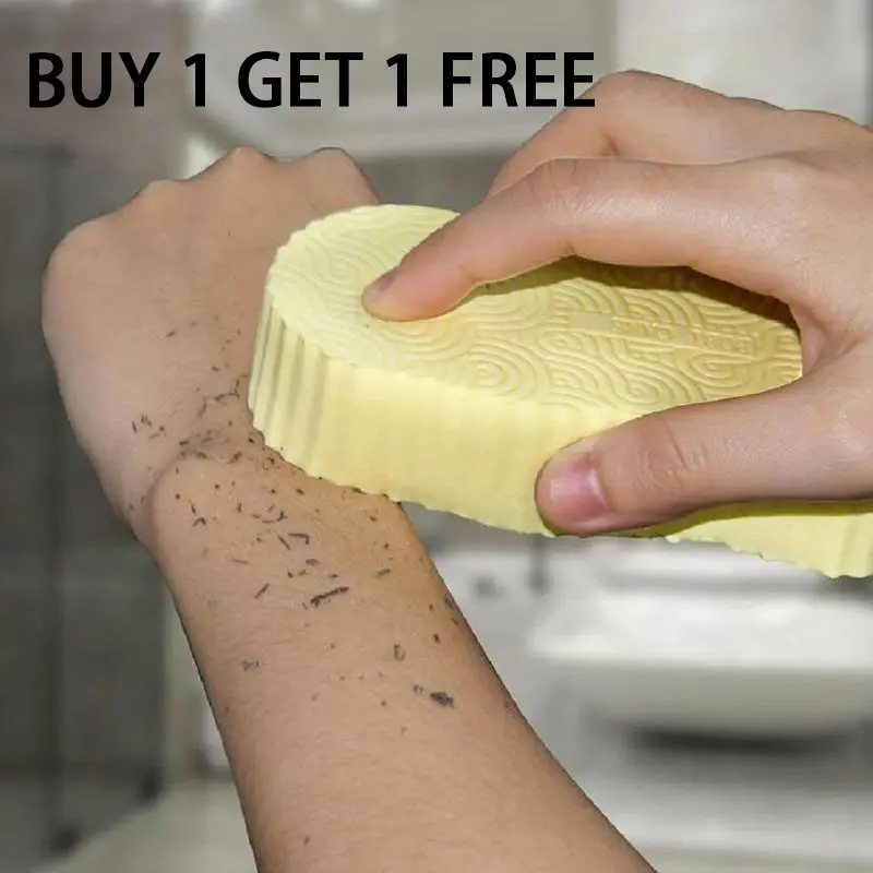 2 Pcs Magic Exfoliating Bath Sponge,3D Super Soft Exfoliating Bath Sponge,Skin Friendly and Reusable,Alternative to exfoliating Gloves,Random Color. Personal [Buy 1 Get 1 Free]-White+Blue