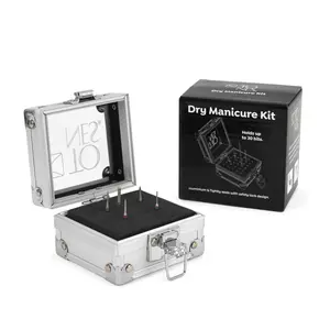 Dry Manicure Kit with 5 Drill Bits and Premium Drill Bit Case (30 Bit Capacity)