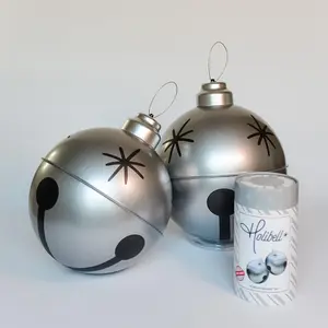 SILVER HOLIBELL Set "Inflatable Christmas Balls: Effortless Setup, Durability, and Space-Saving Decor! "