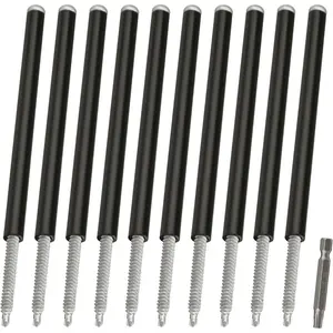 10-Pack Gutter Screws 7-Inch with Black Ferrule - Rust-Resistant Coated for Secure Gutter Installation & Repair