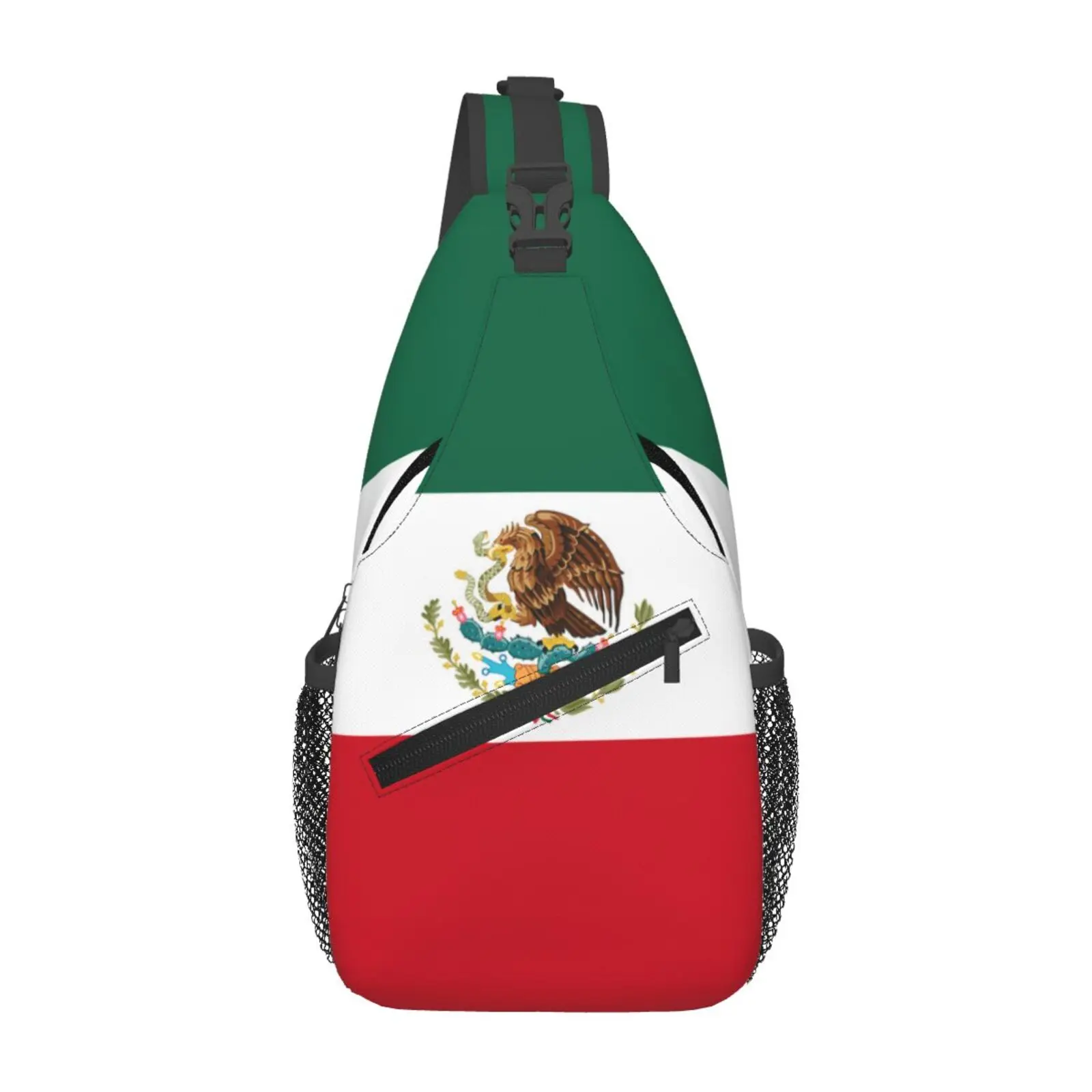 Crossbody chest bag Hiking backpack Mexican flag shoulder bag Foldable Large capacity Fashionable and durable Can be used for shopping, work, leisure travel, etc.