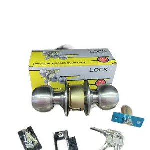 Spherical Wooden Door Lock with Key Set for Home Improvement Hardware Secure Entry