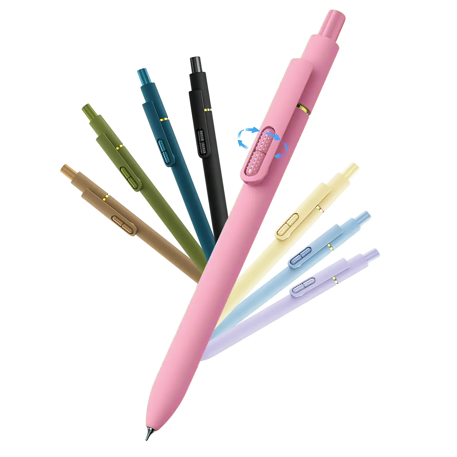 8Pcs Black Gel Pens - 0.7mm Medium Point Black Ink Pens | Smooth Writing - Quick Drying Retractable Pen for Men Women (Vintage - 8Pcs) dealsforyoudays