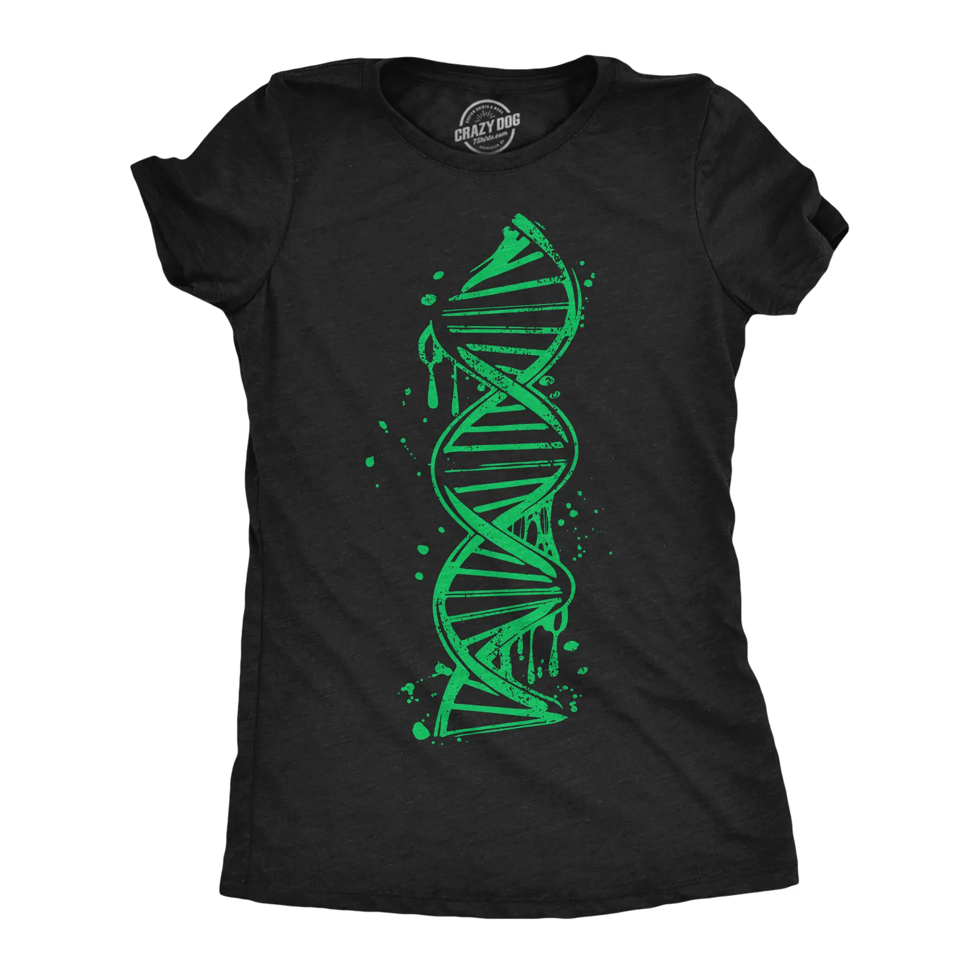 Womens Drippy DNA Funny T Shirts Science Graphic Tee for Ladies Funny Womens T Shirts Cute Vintage Fashion Casual Ladies T-Shirt Gift Funny Science Top Women's Novelty Tees Black -