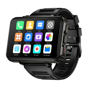 LOKMAT Android 5 MAX Smart Watch Business Style Android 10.7 System 2.4-inch Large Screen Flashlight  Dual Cameras Download Apps Smartphone Aluminium
