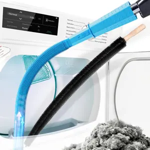 2 Pack Dryer Vent Cleaning Kit with Vacuum Attachment Flexible Hose Lint Brush & Universal Connector for Deep Lint Removal at Home 3 Stage Smart Suction Control