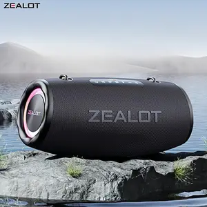 ZEALOT Portable Wireless Speaker,  80W Large Power HIFI Speaker with RGB Colorful Light, Waterproof Bluetooth Speaker with 16000mAh Long Battery Life,Power Bank,RGB light effect,EQ,TF/USB/AUX  Outdoor Speaker for Home,Camping, Beach, Party,gift,Poolside.