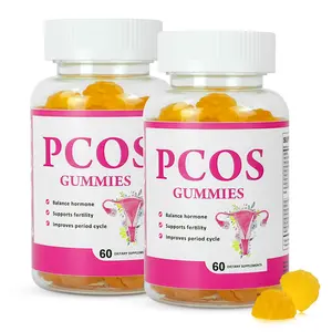 PCOS Gummies for Healthy Ovulation and PCOS, 120 Count PCOS Vitamin Gummies Helps Menstrual Cycle Health, Supports Women Hormonal Balance & Reproductive Health PCOS Gummies Vegan Orange Flavor