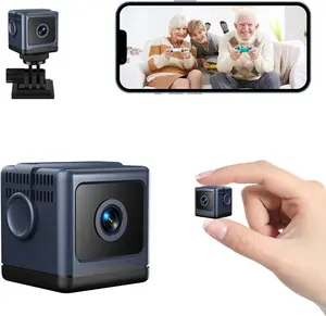 Mini WiFi Security Camera, 1080P HD Night Vision Wireless Tiny Camera, Bluetooth Quick Connect Home Surveillance Cam with Motion Detection Baby Cry Alert, Loop Recording Built-in Battery Magnetic Mount Nanny Cam for Indoor Home Pet Monitoring