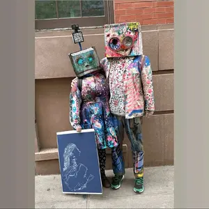 The Living Installation "Box Head Alien and Cat" 4"x6" fine art print