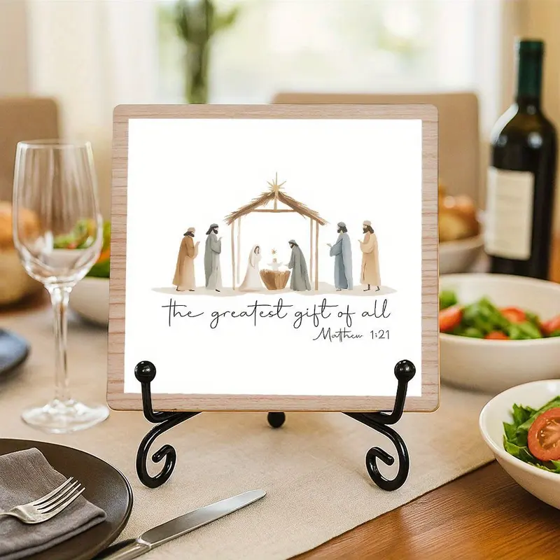 Unique Jesus Birth Scene with Angels & Shepherds, Ideal Christmas Gift, Cute Room Decor, Religious Decorations, Perfect for Office Desk & Living Room Walls