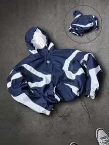 Men's Baseball Jacket Fitted High Street Streetwear Sportswear Patchwork Print Windproof Coat, Fashion College Style Long Sleeve Outerwear for All Seasons