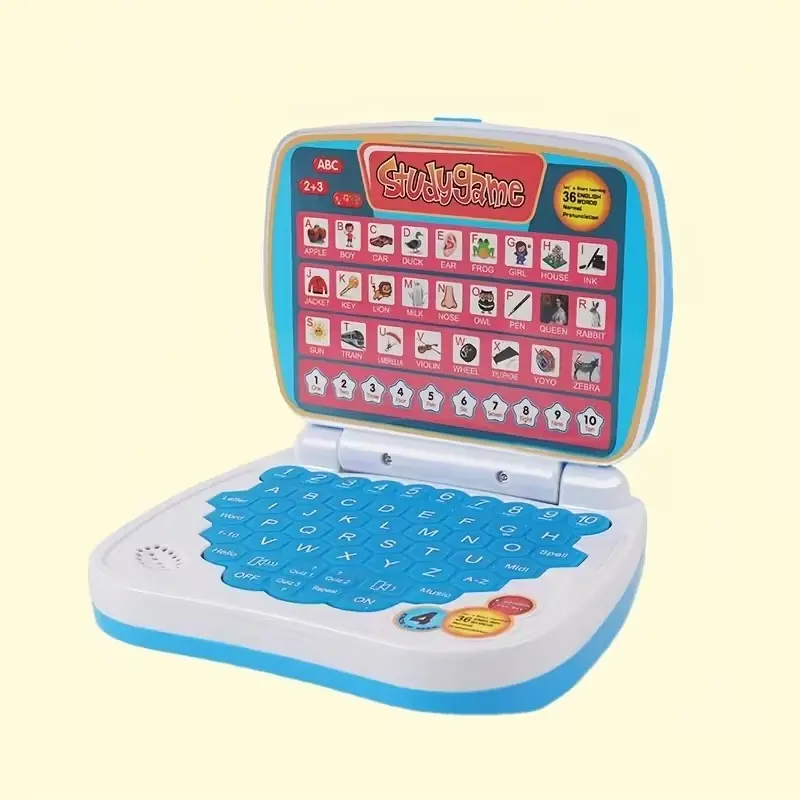 Electronic Digital Learning Toy, Portable Handheld Laptop Learning Machine, Alphabet, Numbers, Music Features, Ideal Gift for Kids Aged 3+