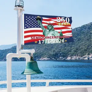 Double-sided American 250th Anniversary Patriotic Backdrop 4th of July Independence Day Party Decor Large USA Flag Banner 1776-2026 Photo Booth Prop for Celebration Events Photography Supplies