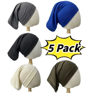 Set of 5 Solid Color Stretch Beanies for Men And Women, Lightweight, Washable, And Easy to Care for