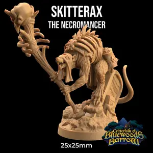 Skitterax Necromancer Bonebeak Mount | The Dragon Trappers Lodge | 32mm Scale | Miniature TTRPG Mini DnD Dungeons and Dragons Wargame