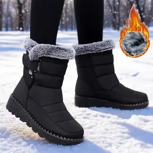 Snow Boots for Womens Winter Shoes: Warm Fur Lining Mid Calf Boots Women Anti Slip Waterproof Comfortable Outdoor Boot Women's Warm Winter Snow Boots Ankle Boots  for Outdoor Adventures