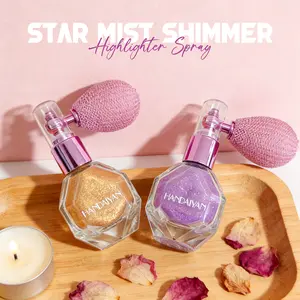 Magic Shimmer Highlighter Spray Sparkle Powder for Face Body Hair Lips, Long-Lasting Lightweight Glitter Makeup, Waterproof Shimmer Spray for Women Daily Wear Party Festival