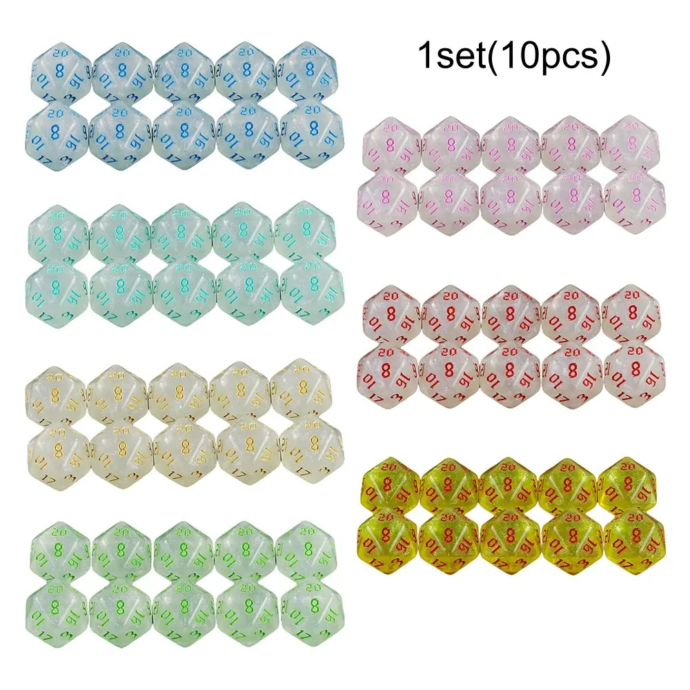 10pcs 20-Sided Dnd Polyhedral Dice Set, Multi-Faced Gaming Dice, Party Entertainment Supplies, Tabletop Game Accessories