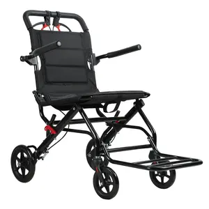 Explorinox 17.7 Inches Manual Wheelchair Lightweight Foldable Transport Chair for Adults & Elderly with PU Wheels & Ergonomic Handbrake for Smooth Mobility - Portable, Healthcare