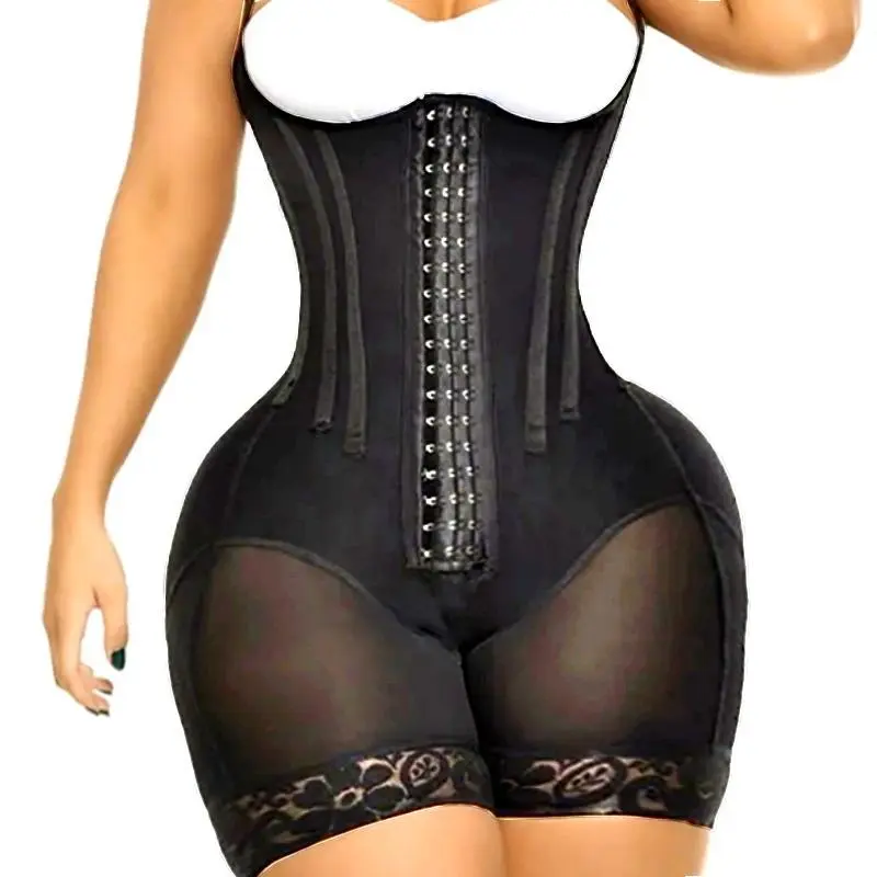 Women's Lace Trim Shapewear Bodysuit, Smooth Nylon Spandex Full Body Shaper with Tummy Control, Butt Lifter for Party or as Cosplay Tops, Lightweight, Dress, Polyester, Comfortable