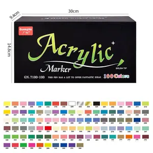 100 Colors Soft Tip Acrylic Water-Based Paint Markers, DIY Ceramic Doll Coloring Pens, Fast-Drying Art Supplies for Crafts