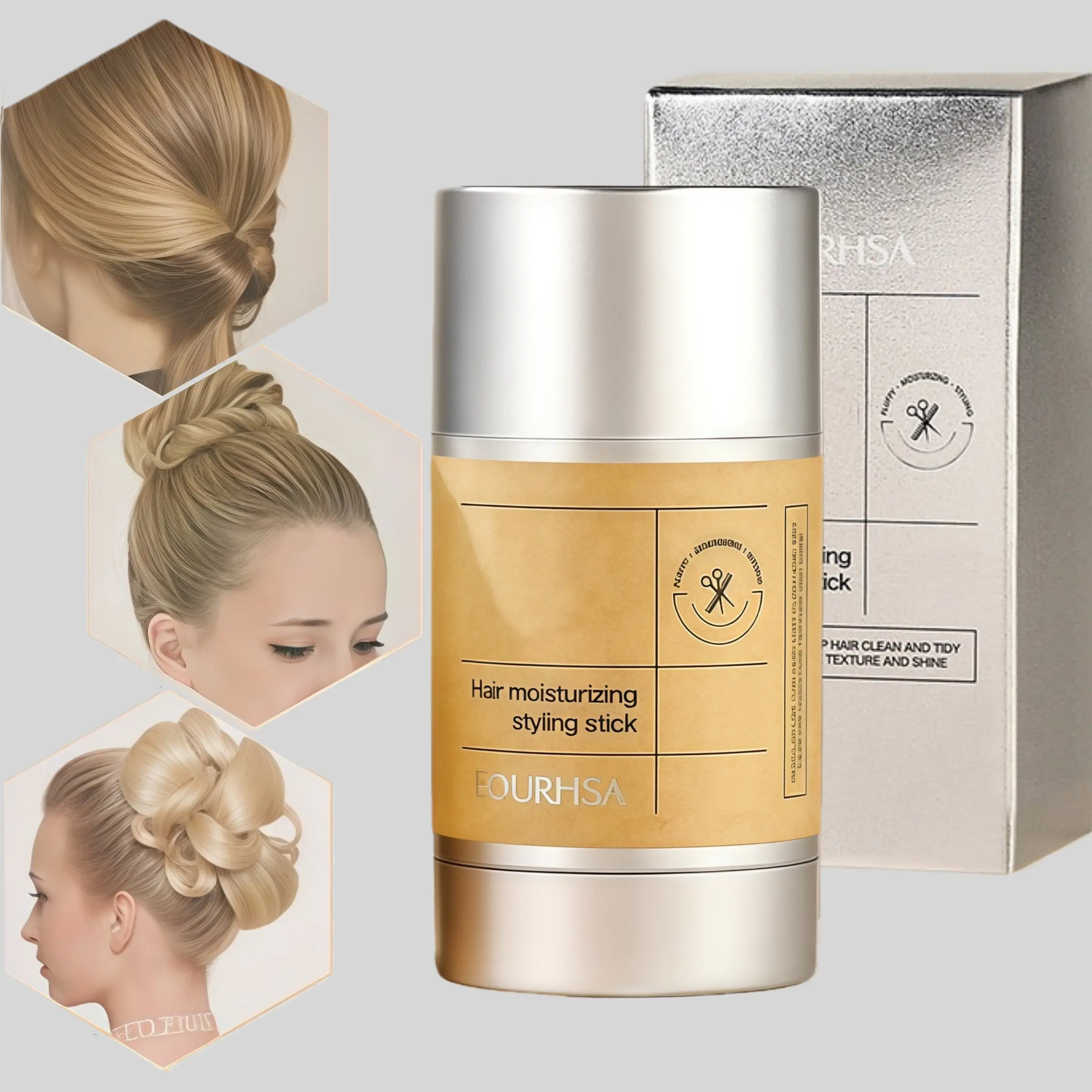 Hair Wax Stick for Women & Men - Hair Slick Back Stick, Anti-Frizz and Fly Away Hair Tamer, No Residue Hair Finishing Stick for Flyaways