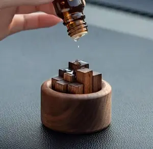 Small Chaidui Wooden Fragrance Expander Beech Wood Black Walnut Essential Oil Diffuser Natural Aromatherapy Home Bedroom Decor Long Lasting Scent Wellness Ornament