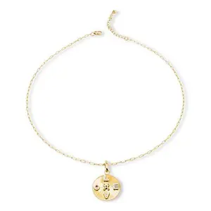 Rarities Fine Jewelry Rarities Gold-Plated Sunburst "Love" Diamond Accent Pendant with Chain