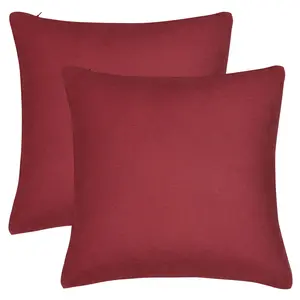 PiccoCasa 2 Pcs Waterproof Throw Pillow Covers, 18x18 Inch, Decorative Cushion Covers, Sofa Pillowcase Red