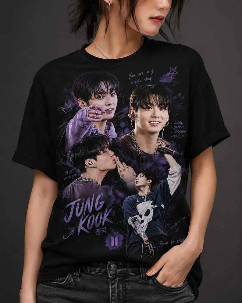 Vintage 90s Graphic Style Jungkook JK T-shirt, Retro Jungkook Tee, Jungkook Kpop Fan Sweatshirt Shirt Gifts For Man and Women