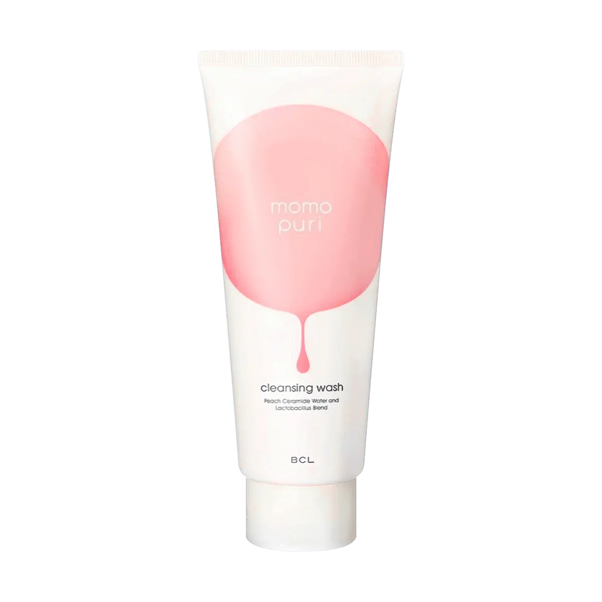 MOMO PURI Peach Fermented Milky Cleanser 150g - Japan BCL, Foaming Face Wash for Clear Skin, 3-in-1 Cleansing, Makeup Remover, and Skin Treatment