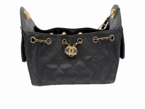 Pre-owned CHANEL Caviar leather Mini Bags Caviar Quilted Mini 25 Handbag Black Gold Hardware 56 2600038788444