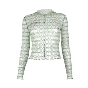SANAYA MESH LONG SLEEVE TOP GREEN (SAMPLE SALE)