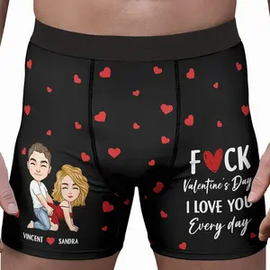 Custom Personalized Men's Boxer Briefs - Funny Couple Cartoon Gift for Him