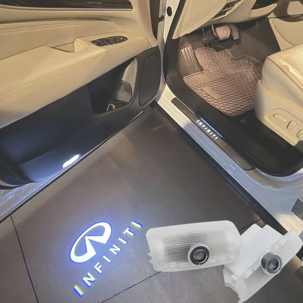 2pcs LED Interior Logo Lights, Car Door Welcome Lights, Compatible with Infiniti EX/M/FX/G/Q/QX Series, 6500K Super White Light, No Error Codes, Plug and Play, High-Brightness CREE Chips, Aluminum Alloy + Plastic, Car Decorative Light, Led Lights For Car