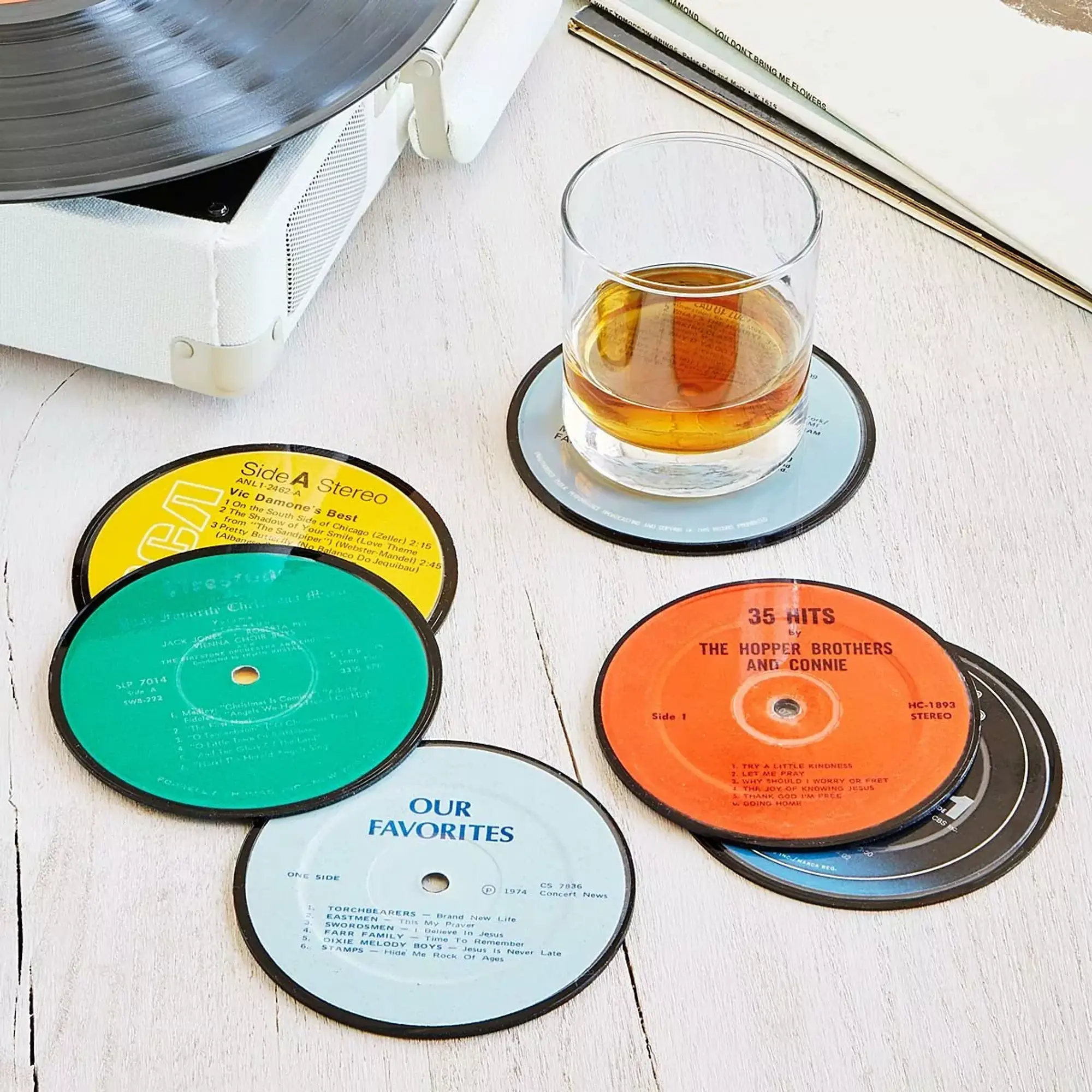 Upcycled Record Coasters by Vinylux, Inc.