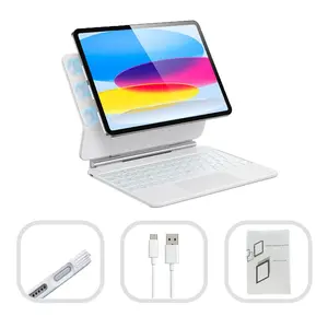 Magnetic Levitation Floating Ultra-Thin Keyboard iPad Case for iPad Pro&Air 11-inch ,Aluminum-Alloy Hinge and Soft Touch ABS  Keyboard,  Lightweight, Durable PU-Leather Sleeve Tablet Pc Adjustable Shell
