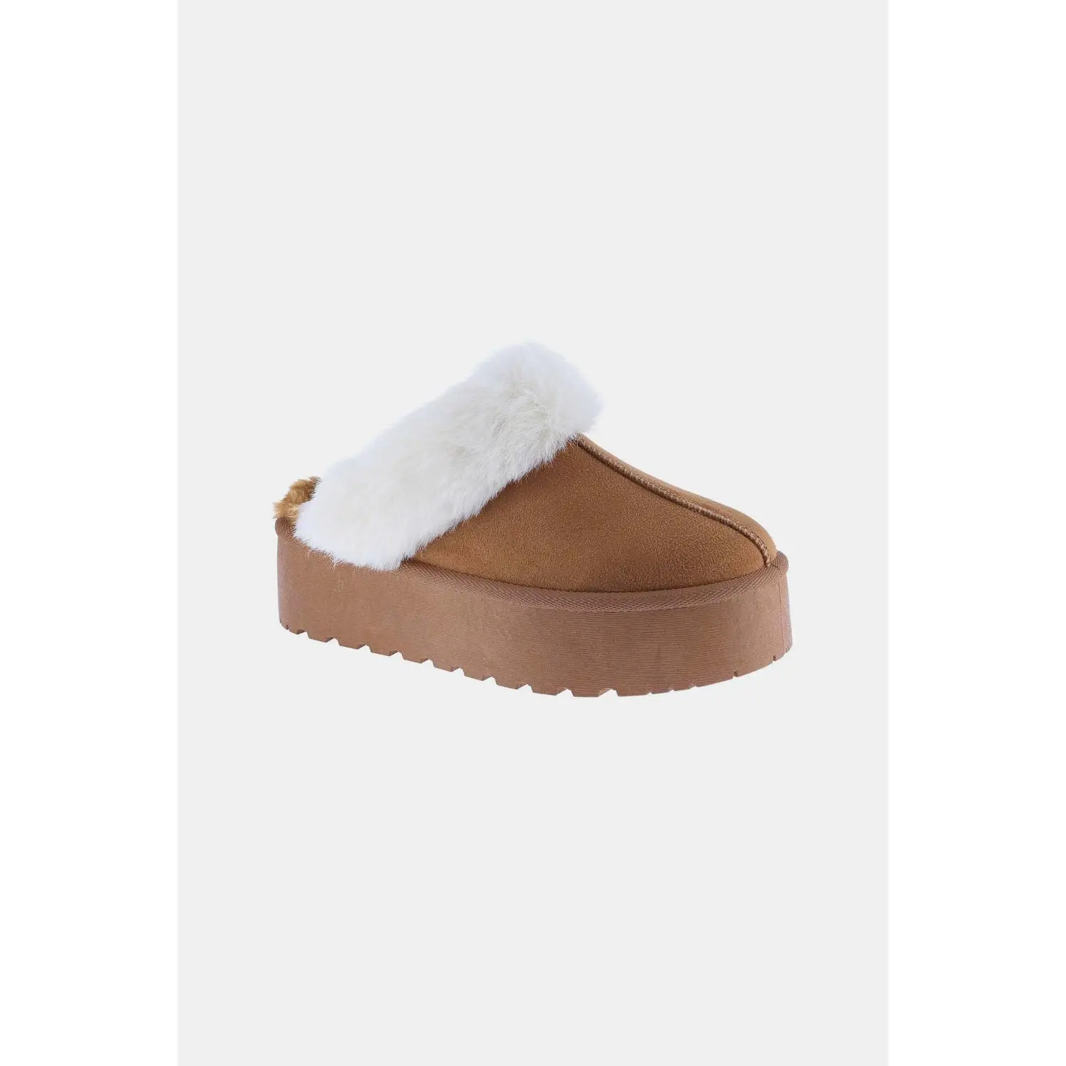 Weeboo Thick Bottom Fur Trim Snow Slippers Footwear Women Stylish Comfort Slide