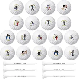Funny Golf Balls and Tees  Set for Men Novelty Golf Balls for Dad Boyfriend Coworkers  Professional Practice Ball for Golf Lover  Father's Day Christmas Birthday