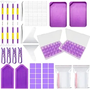 A Set of 92 Pcs DIY Diamond Painting Tools,Including Multiple Sizes Painting Pens for Adults to Make Diamond Art Craft,Tweezers,Glue Diamond Correction,28 Girds Storage Box,Hand Tools Kits