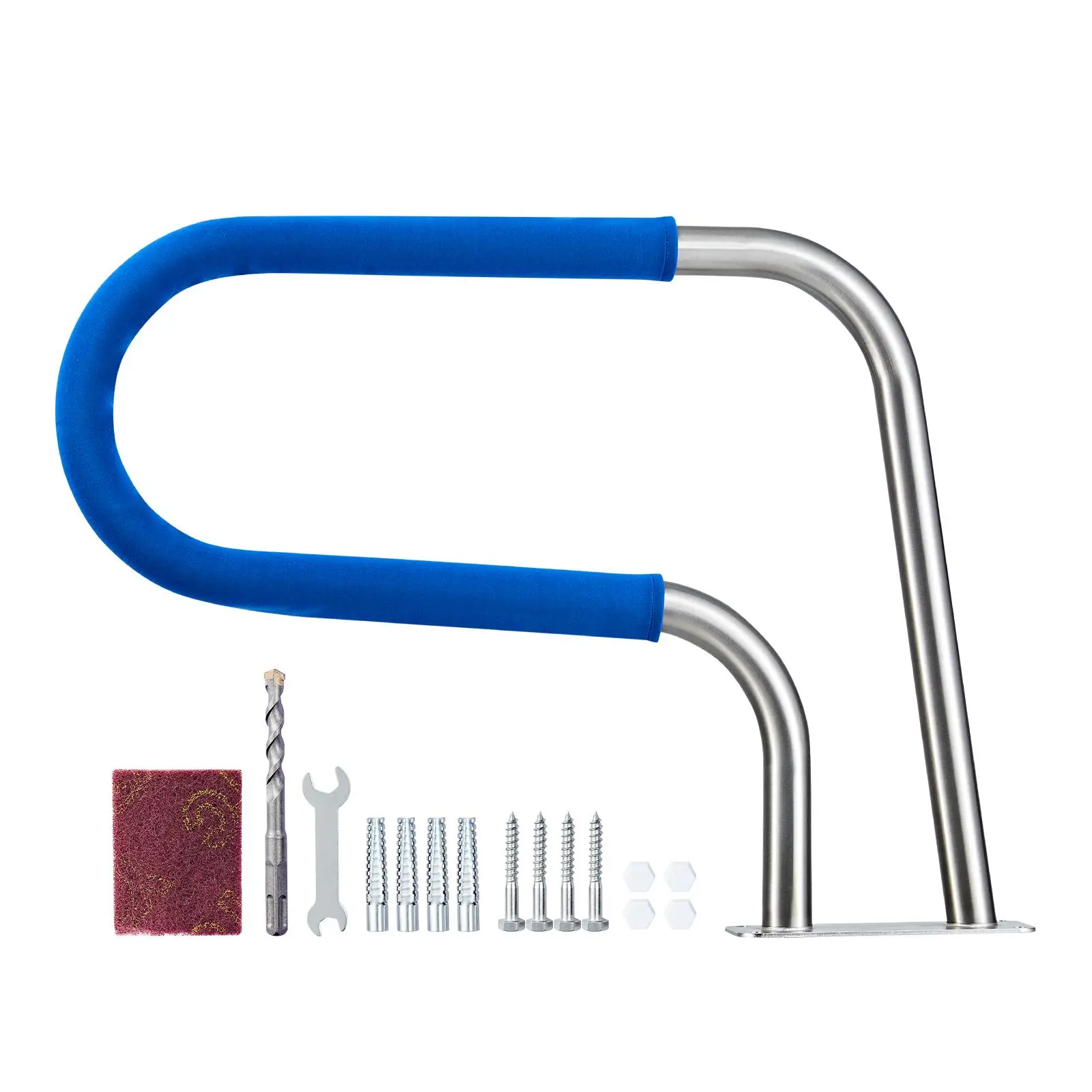 【SummerFinds】VEVOR Pool Rail, 31 x 22 inch Pool Handrail, 220 lbs Load Capacity Heavy Duty 304 Stainless Steel Swimming Handrail, Detachable Nonslip Sleeve, Rich Accessories, for Poolside, Water Parks， Spa Centers