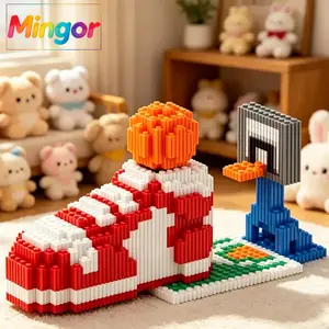 Basketball Court & Sneaker Micro Building Blocks Set| 3D Sports Model DIY Decor